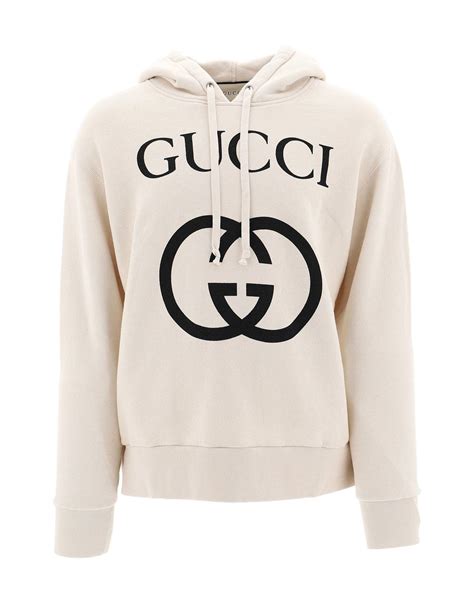 gucci print hoodie|white gucci logo hoodie men.